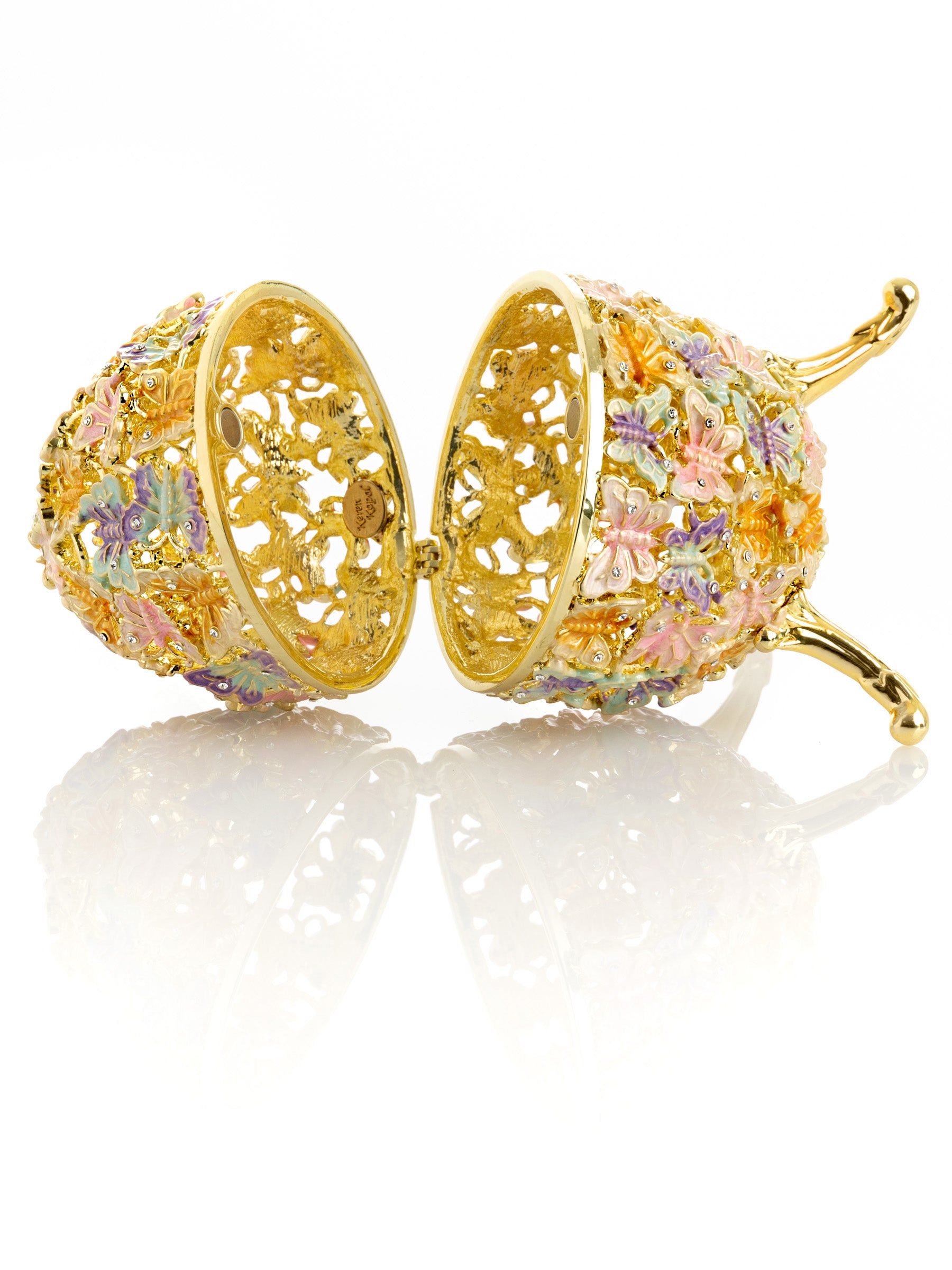 Golden Faberge Egg Decorated with Butterflies