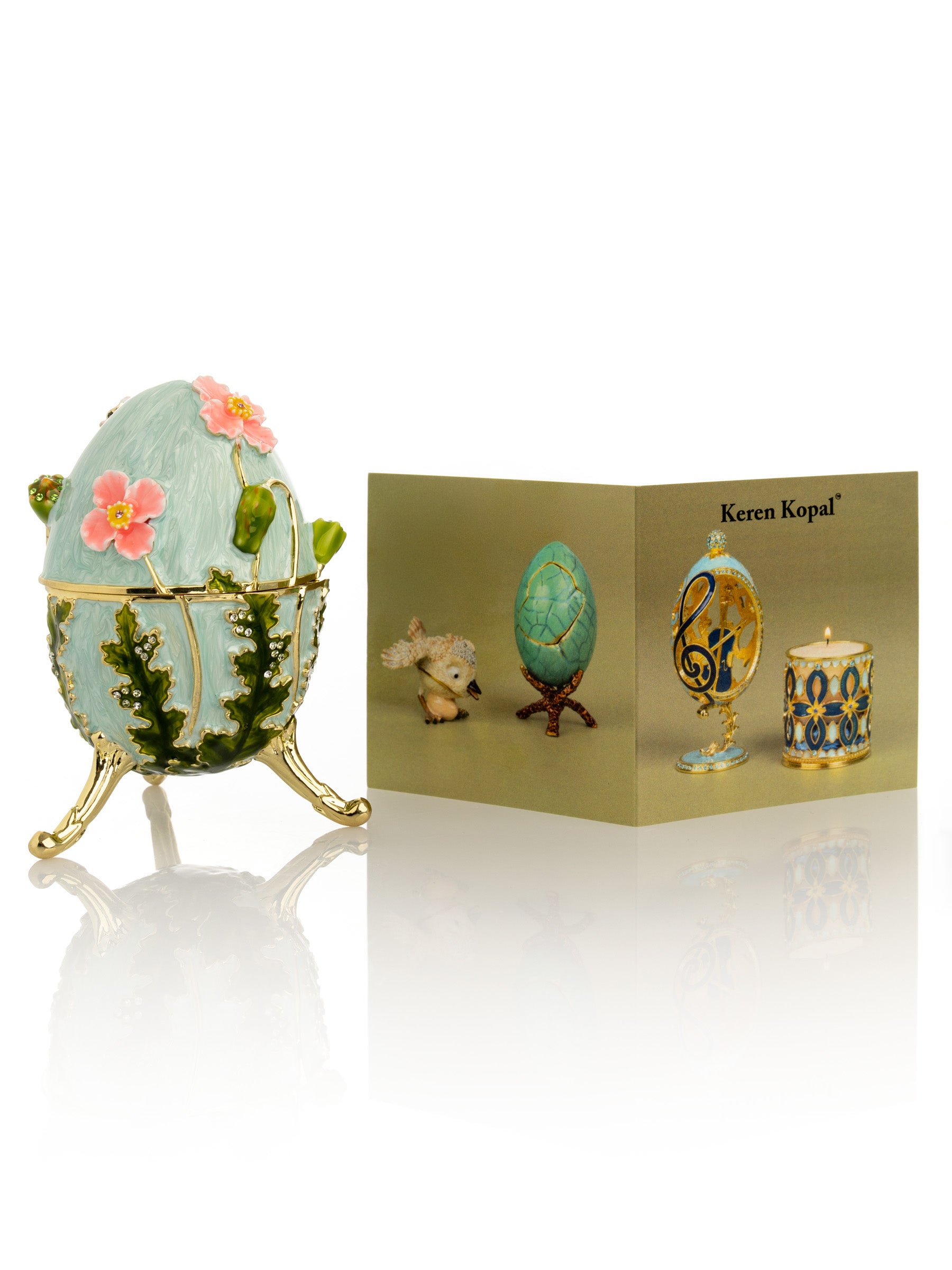 Noir Fabergé Egg avec Silver Frog surprise à l'intérieur