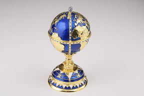 Globe Faberge Egg with Sailing ship Easter Egg Keren Kopal
