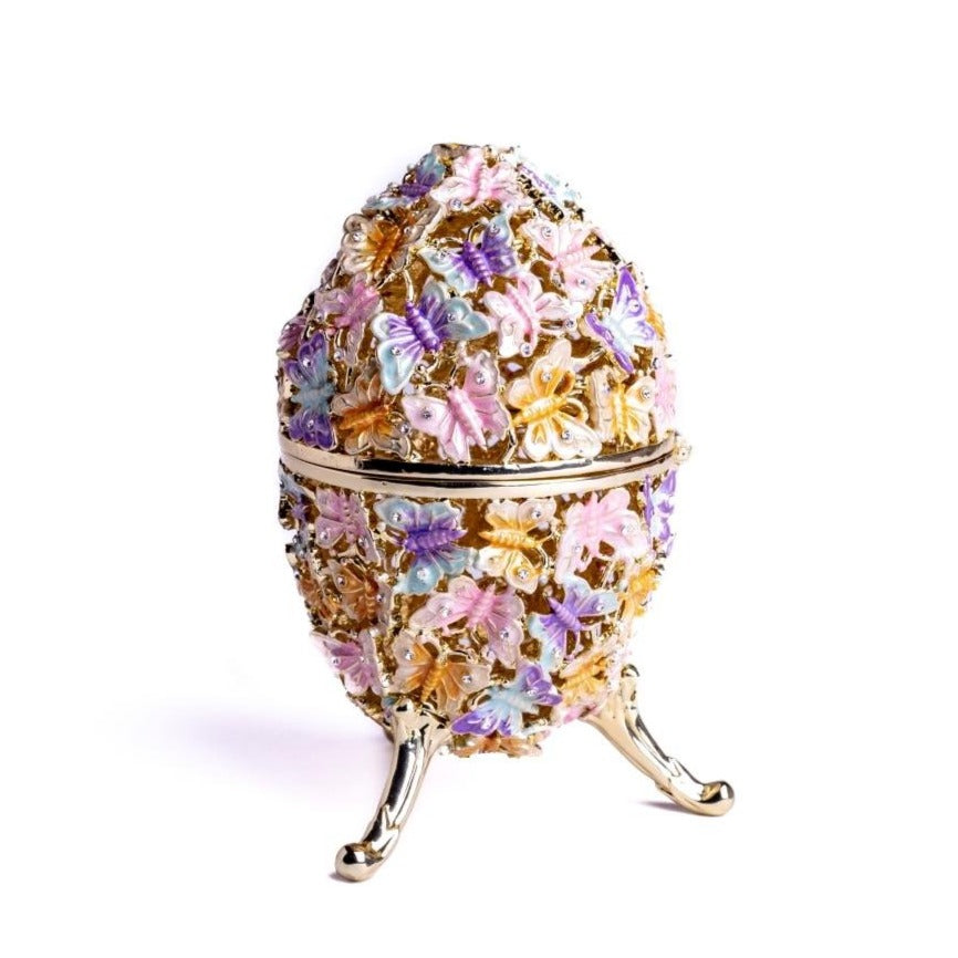 Golden Faberge Egg Decorated with Butterflies Easter Egg Keren Kopal