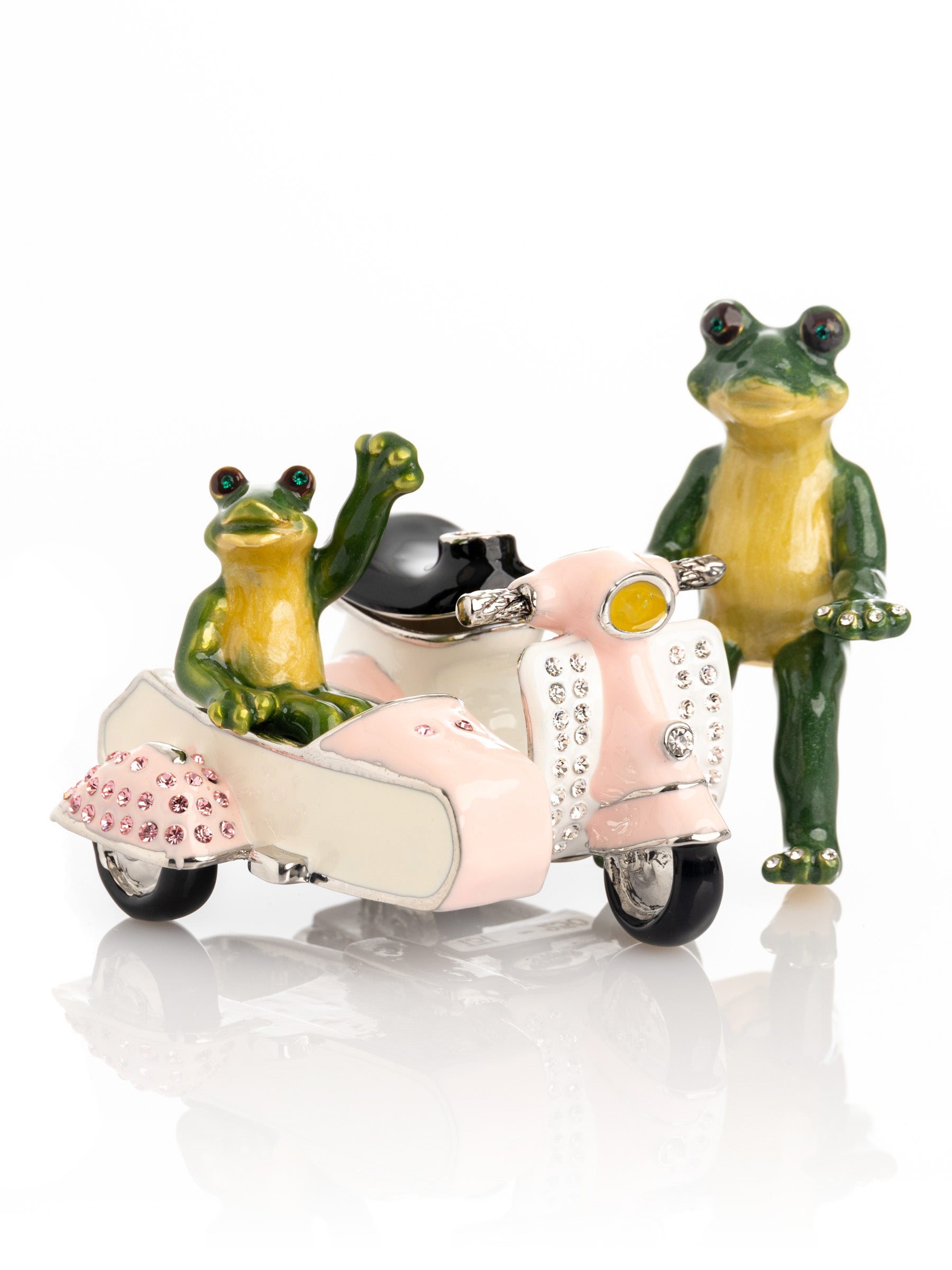 Frogs Riding Vespa with Sidecar