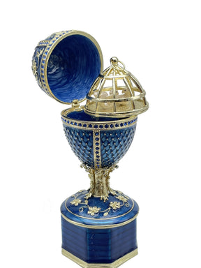 Blue Faberge Egg with doves trinket box Faberge Egg Keren Kopal