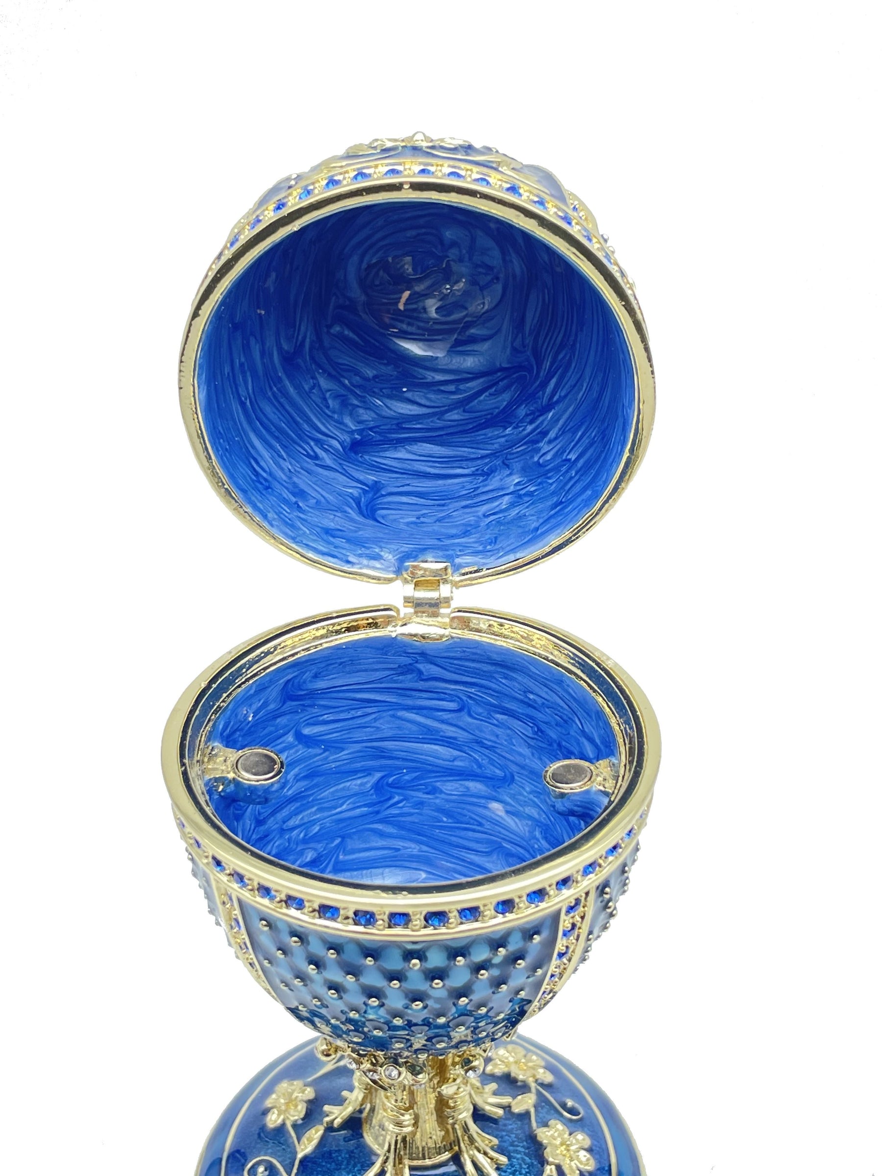 Blue Faberge Egg with doves trinket box Faberge Egg Keren Kopal