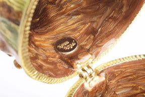 Brown Faberge Egg with Owls Nest Faberge Egg Keren Kopal