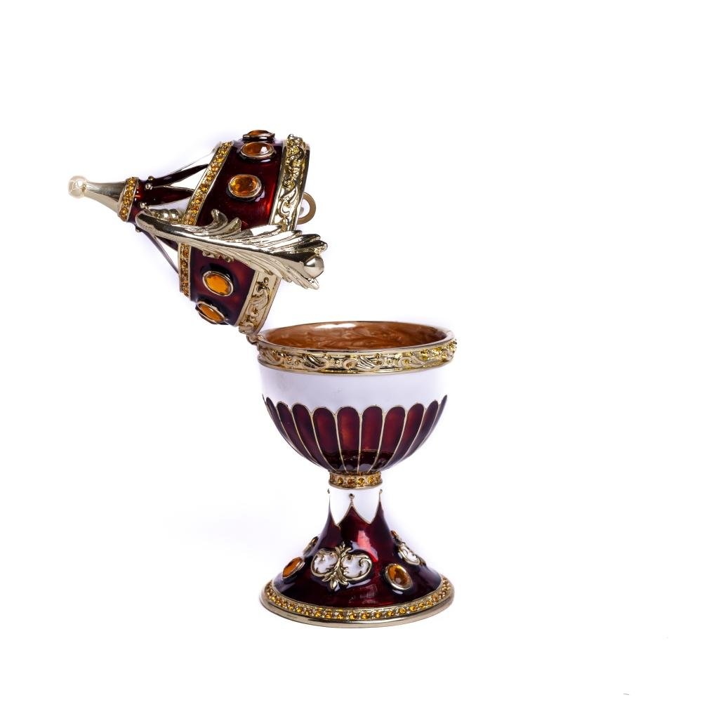 Brown Music Playing Faberge Egg with Wings Faberge Egg Keren Kopal