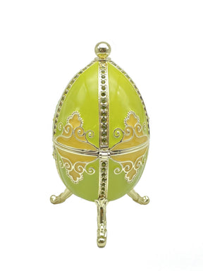 Copy of Green Faberge Egg Music Playing Decorated with Flowers Faberge Egg Keren Kopal