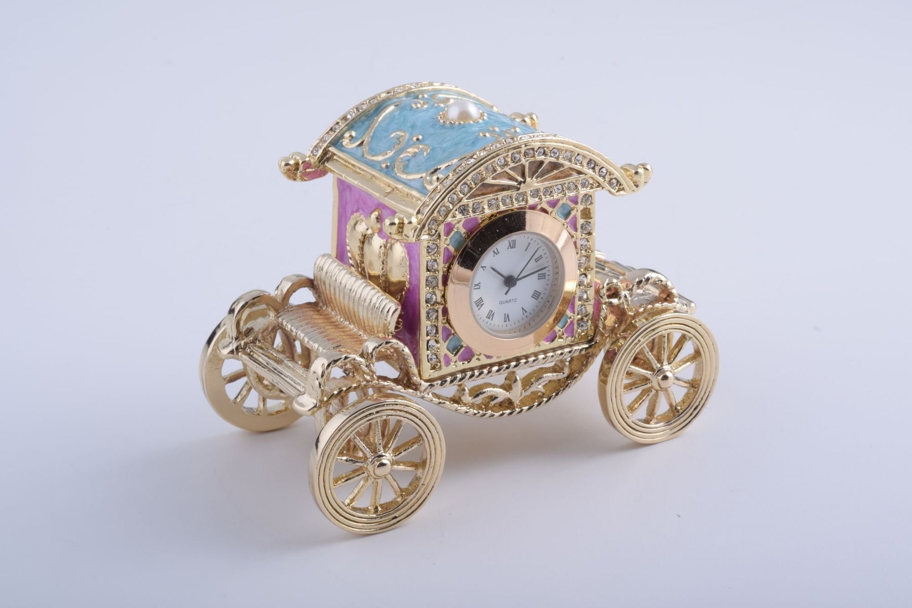 Keren Kopal Gold Carriage with a Clock  91.00