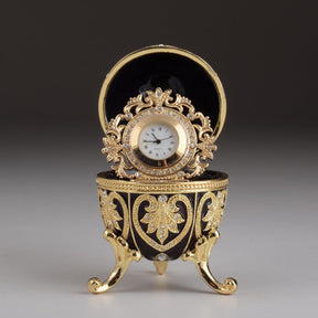 Keren Kopal Gold & Black Faberge Egg with Clock  124.00