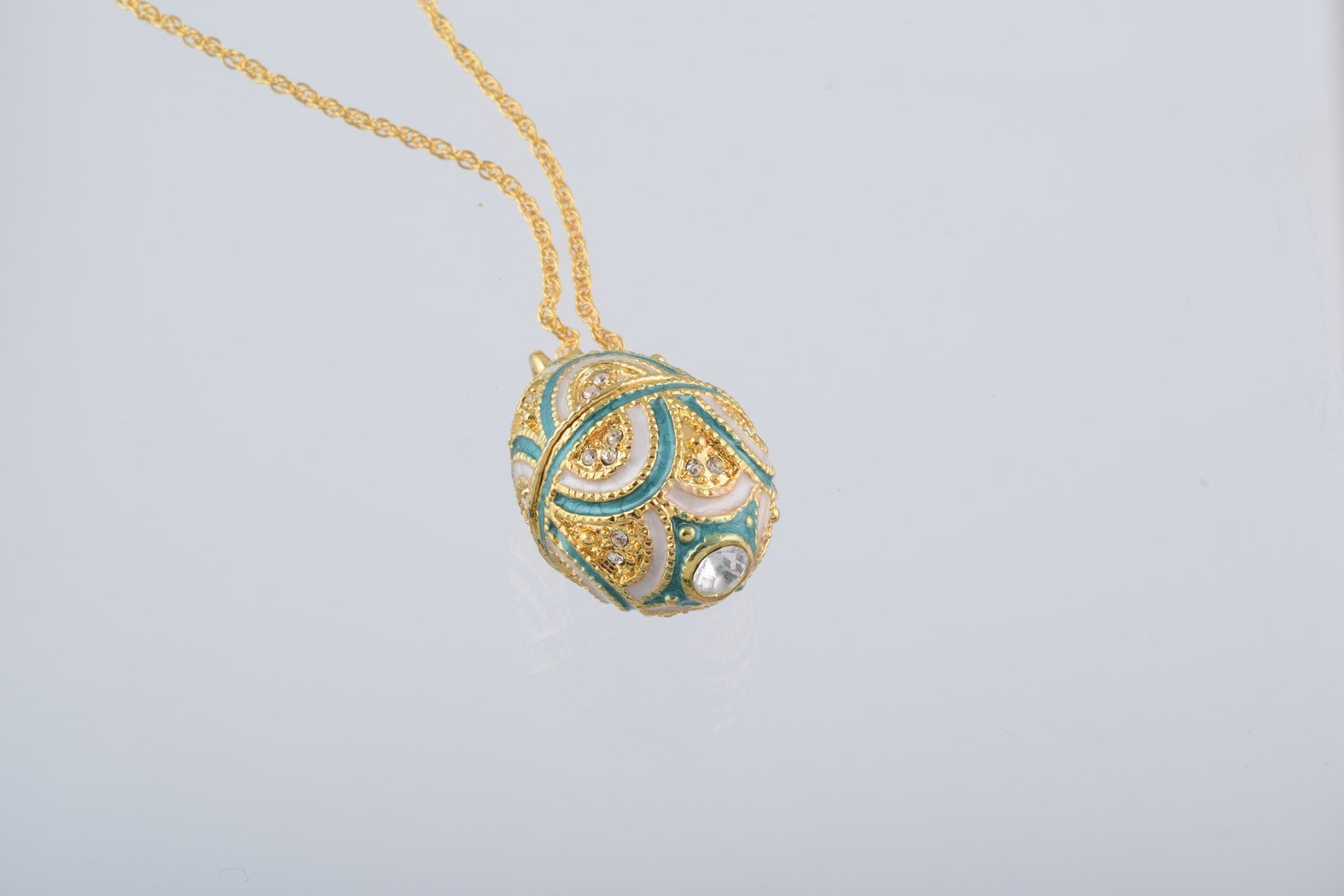Keren Kopal Gold & Light Blue Egg Pendant Necklace  39.00