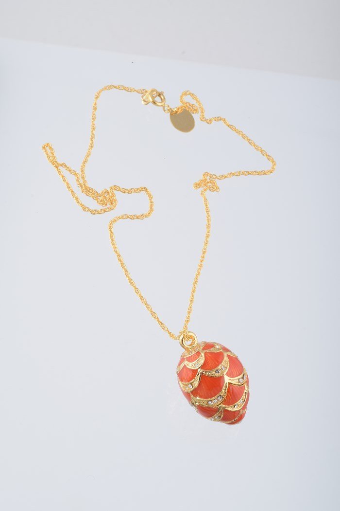 Keren Kopal Gold & Red Egg Pendant Necklace  39.00