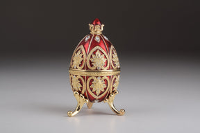 Keren Kopal Gold & Red Faberge Egg with Clock  124.00