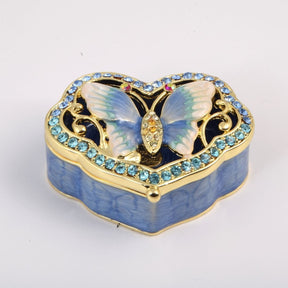 Keren Kopal Golden Blue Box Decorated with a Butterfly  45.25