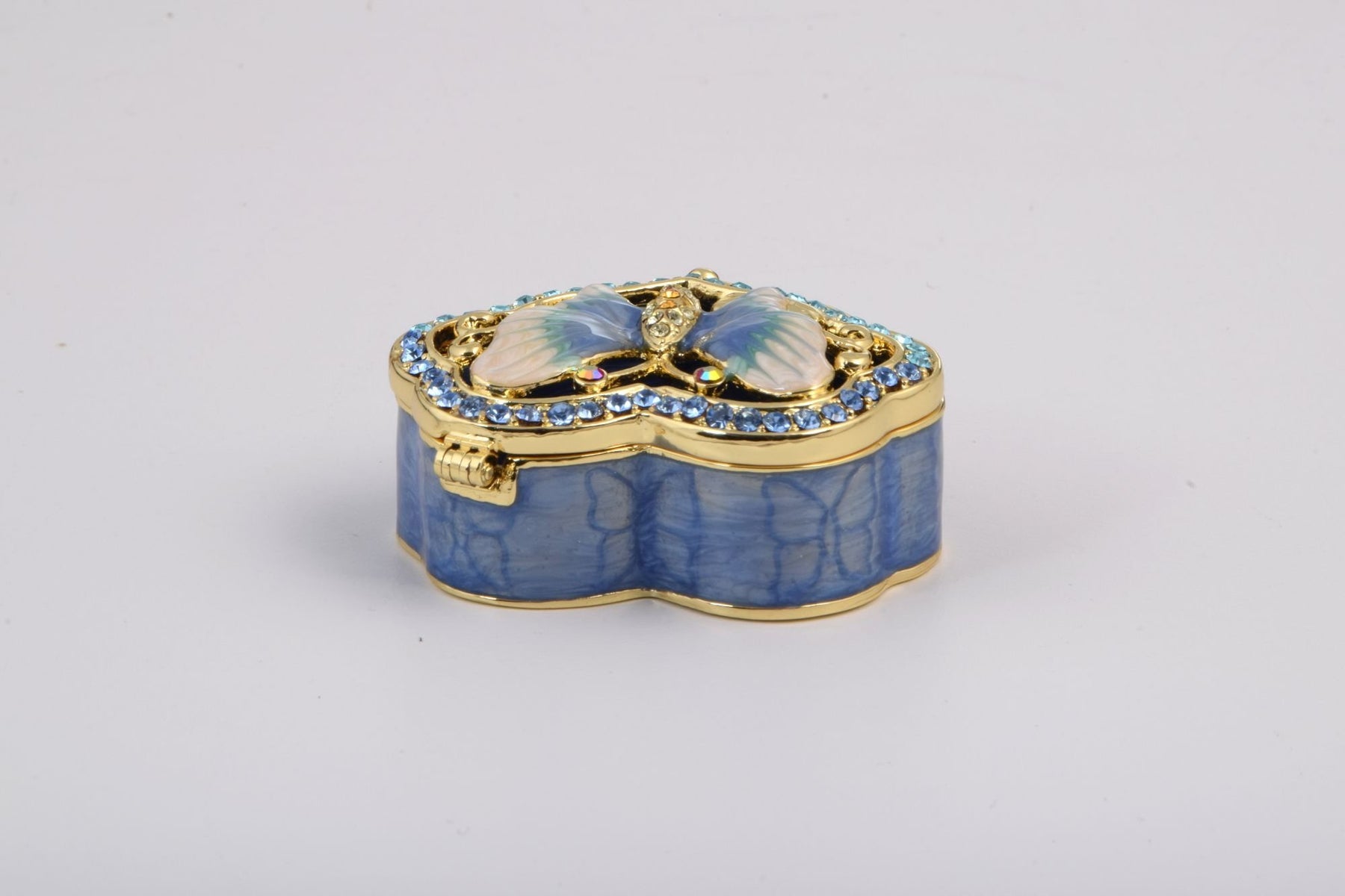 Keren Kopal Golden Blue Box Decorated with a Butterfly  45.25