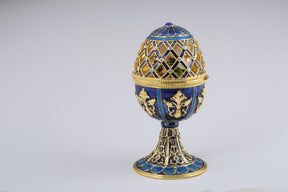 Keren Kopal Golden Blue Faberge Egg with White Doves  155.25