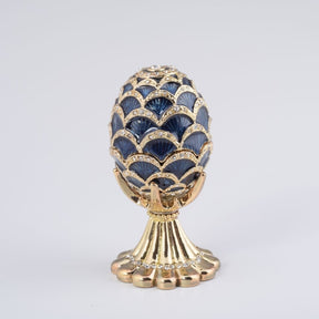 Keren Kopal Golden Blue pineapple Shape Faberge Egg  83.50