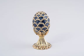 Keren Kopal Golden Blue pineapple Shape Faberge Egg  83.50