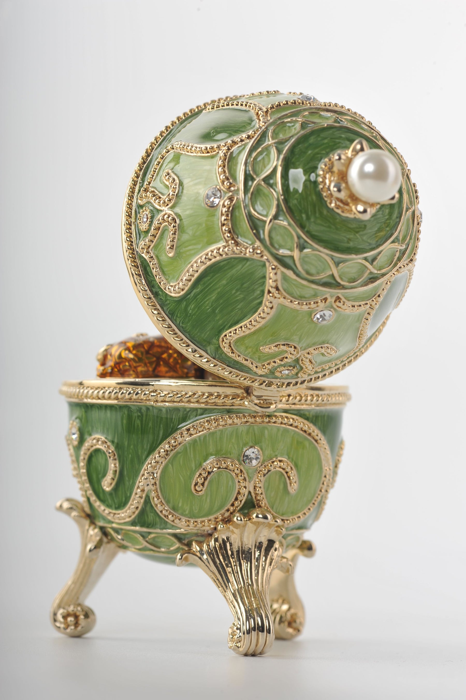 Green Faberge Egg with Animals Inside  Keren Kopal