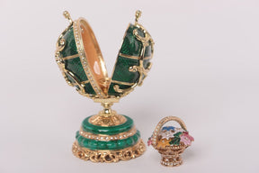 Keren Kopal Green Faberge Egg with a Removable Flower Bouquet  114.00