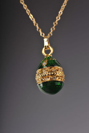 Keren Kopal Green & Gold Egg Pendant Locket Necklace  37.00