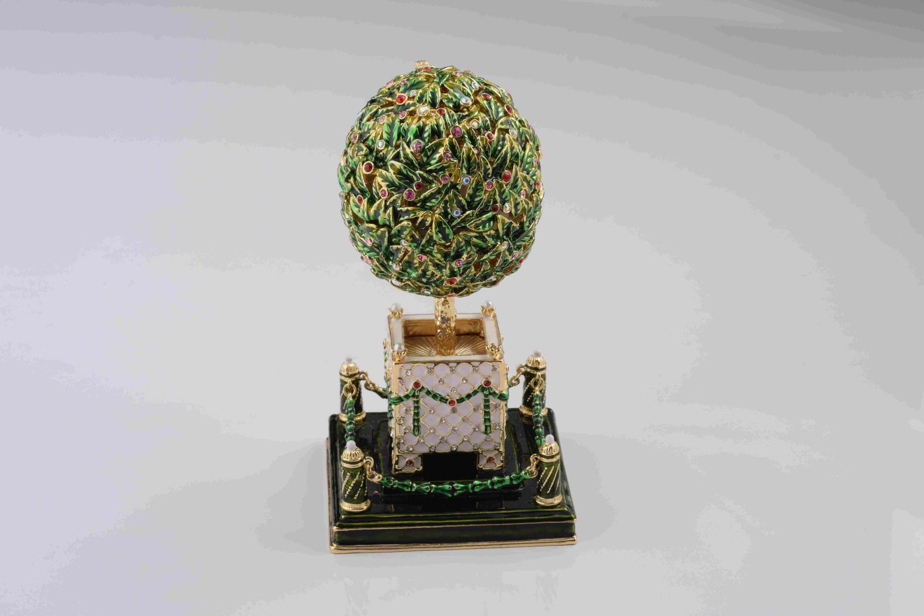 Bay Tree Faberge Egg with Colorful Crystals