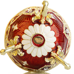 Œuf de Fabergé en forme de cheval rouge à remontée mécanique