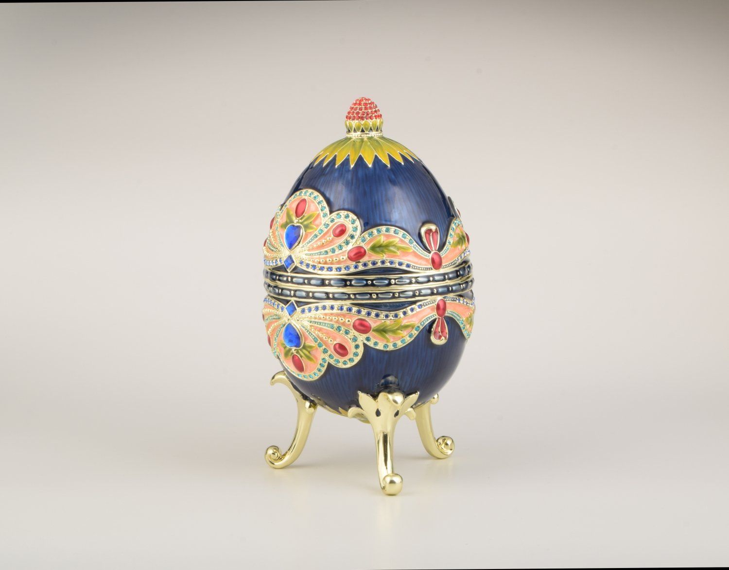 Blue Colorful Russian Egg Music Box Keren Kopal