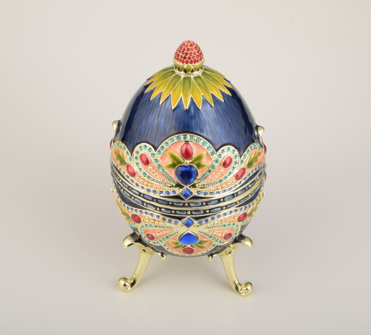 Blue Colorful Russian Egg Music Box Keren Kopal