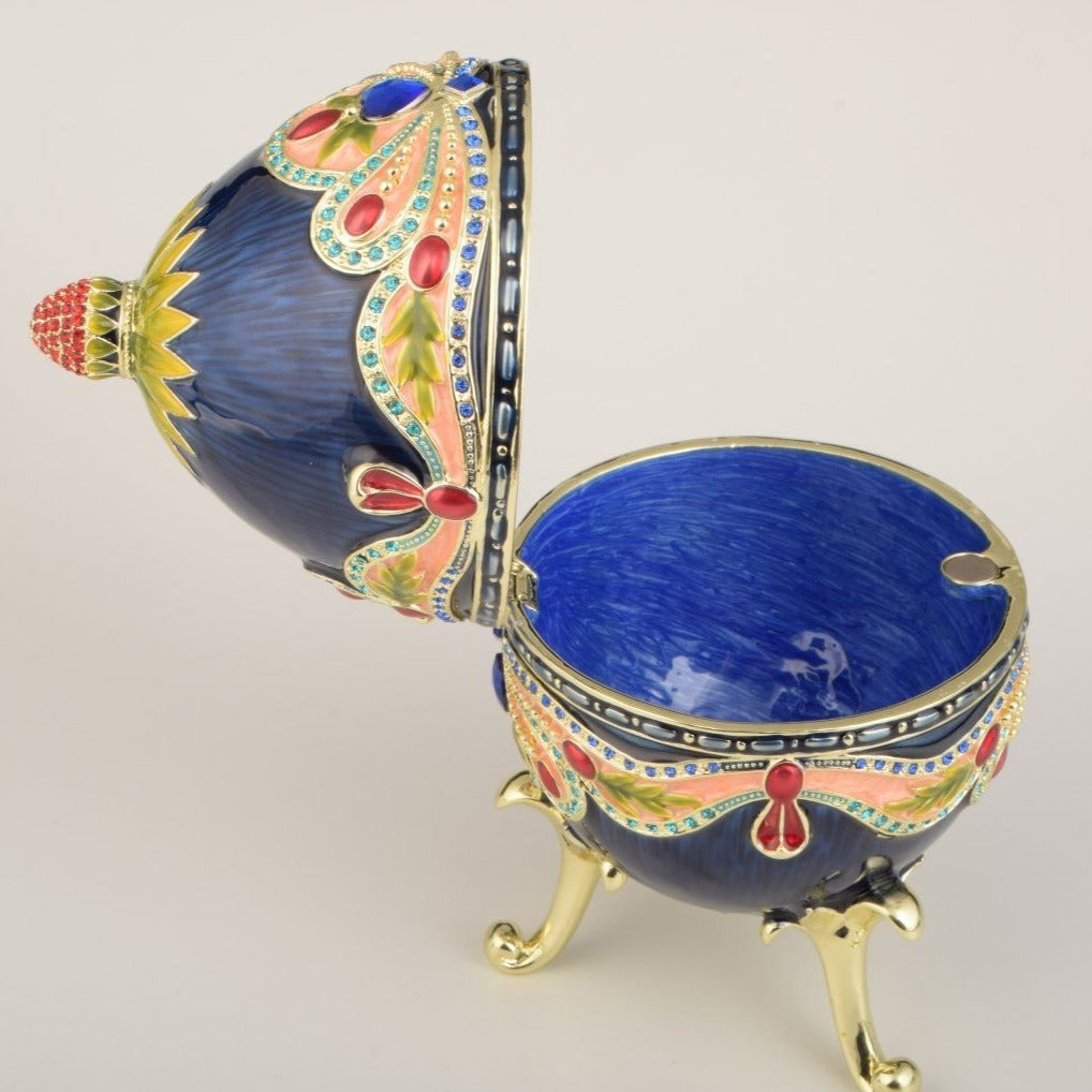 Blue Colorful Russian Egg Music Box Keren Kopal