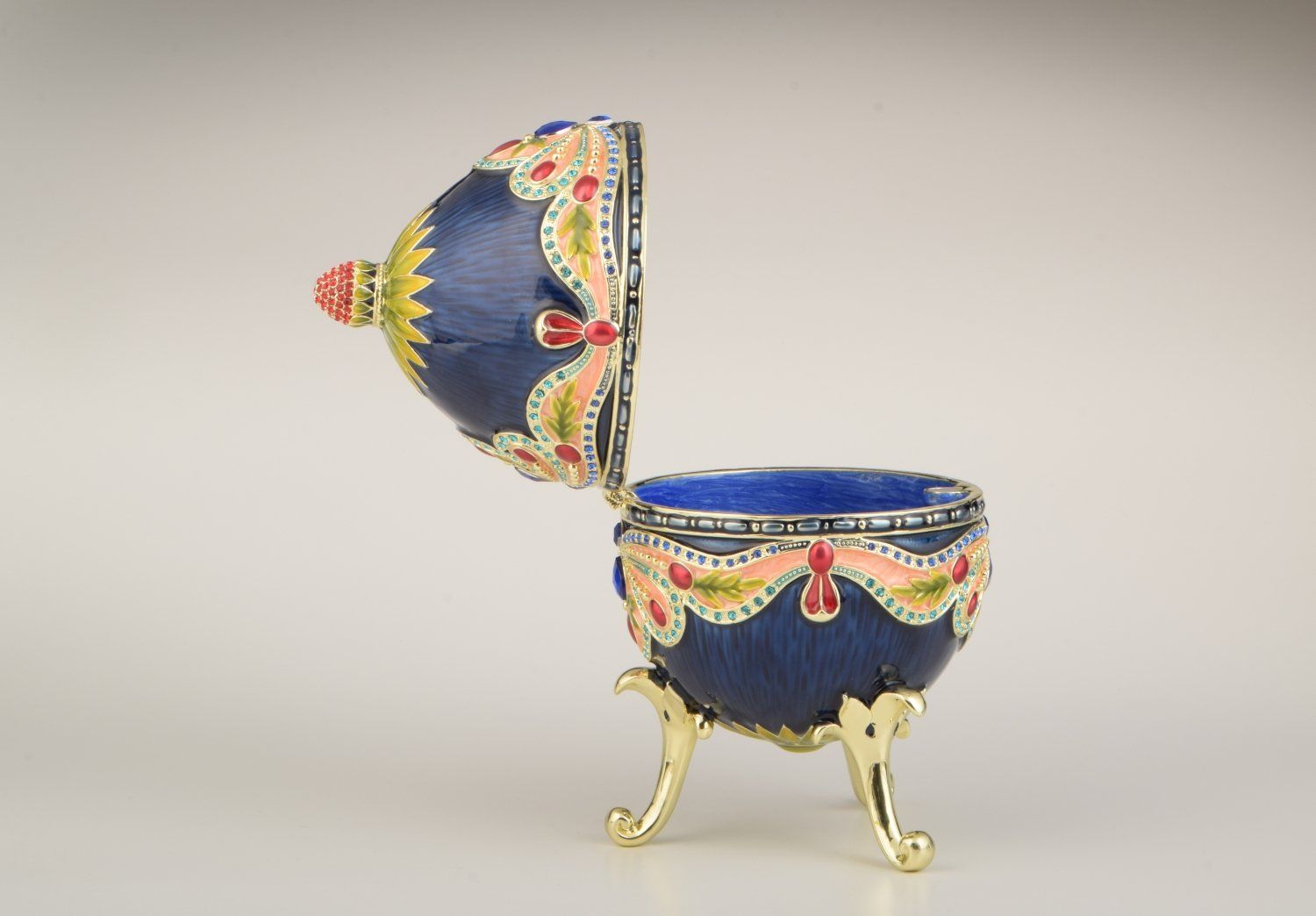 Blue Colorful Russian Egg Music Box Keren Kopal