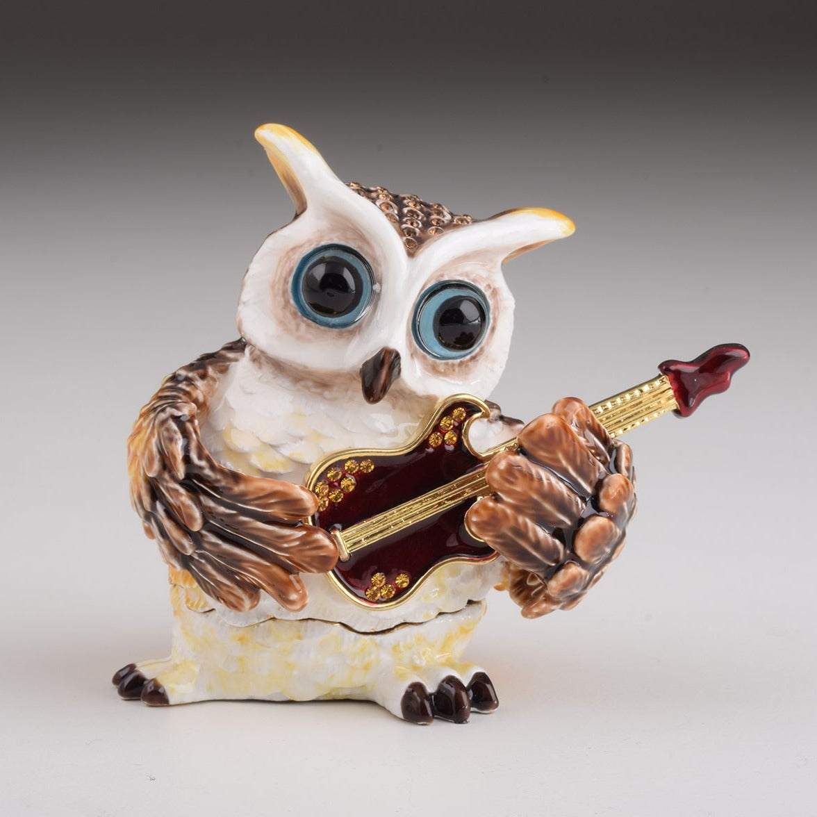 Brown Owl Playing Guitar Trinket Box
