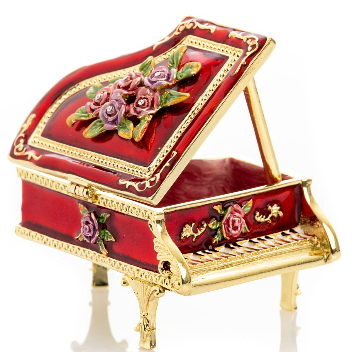 Boîte à bijoux piano rouge