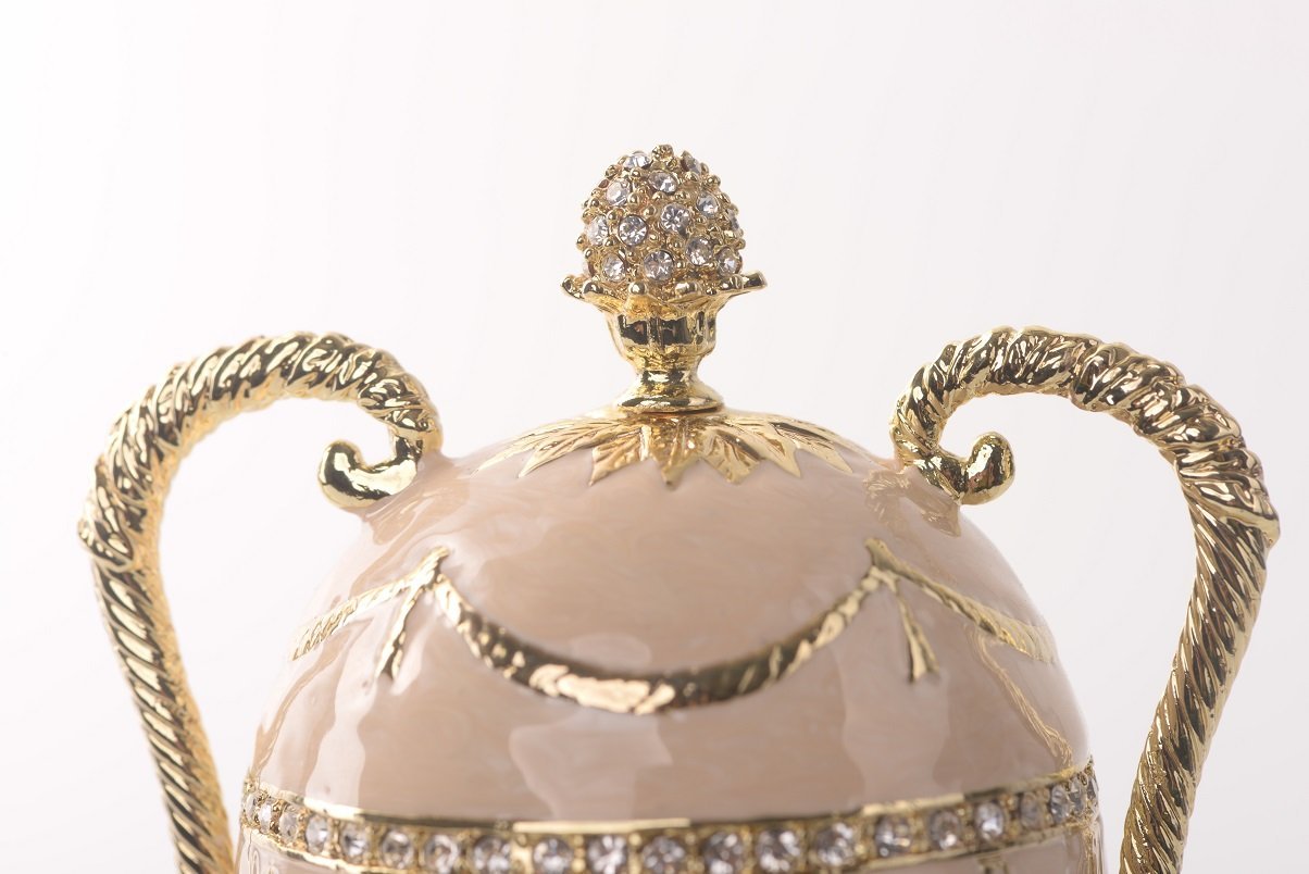 Keren Kopal Pink Faberge Egg with Gold Handles  126.25