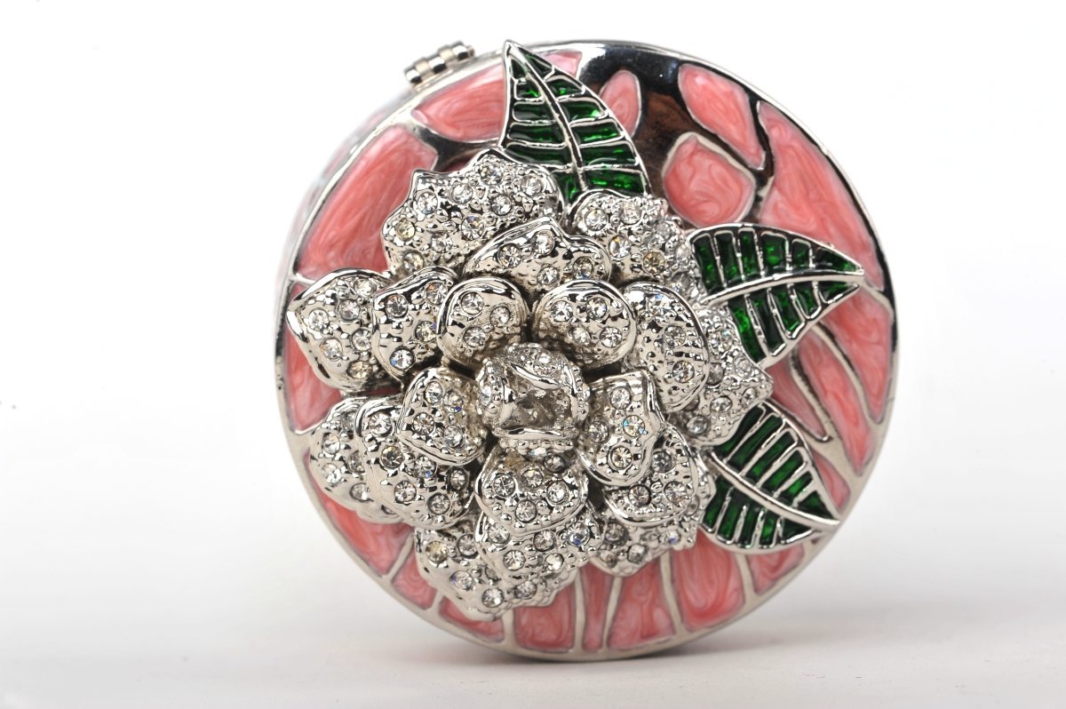 Pink Jewelry Box with Silver Flower  Keren Kopal