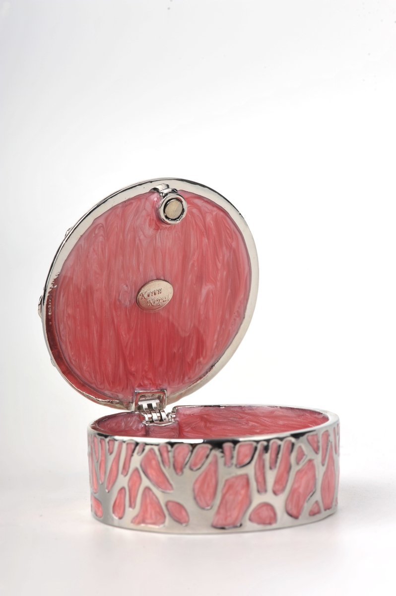 Keren Kopal Pink Jewelry Box with Silver Flower  54.50