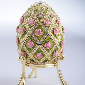Keren Kopal Pink Roses Faberge Style Egg  113.25