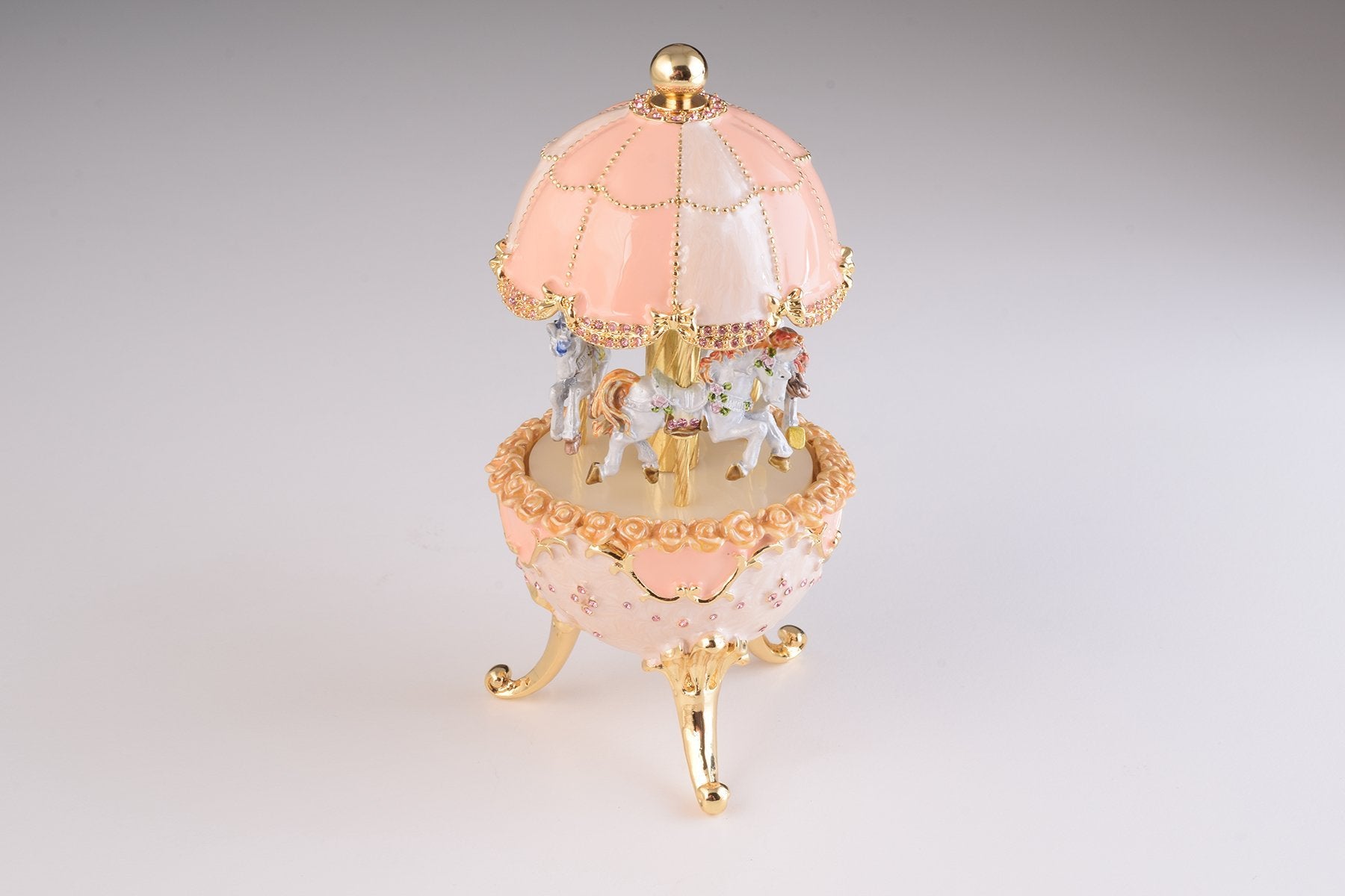Keren Kopal Pink Wind up Carousel Faberge Egg  124.00