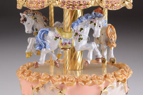 Keren Kopal Pink Wind up Carousel Faberge Egg  124.00
