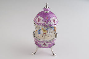 Keren Kopal Purple Wind up Musical Carousel Faberge Egg  124.00