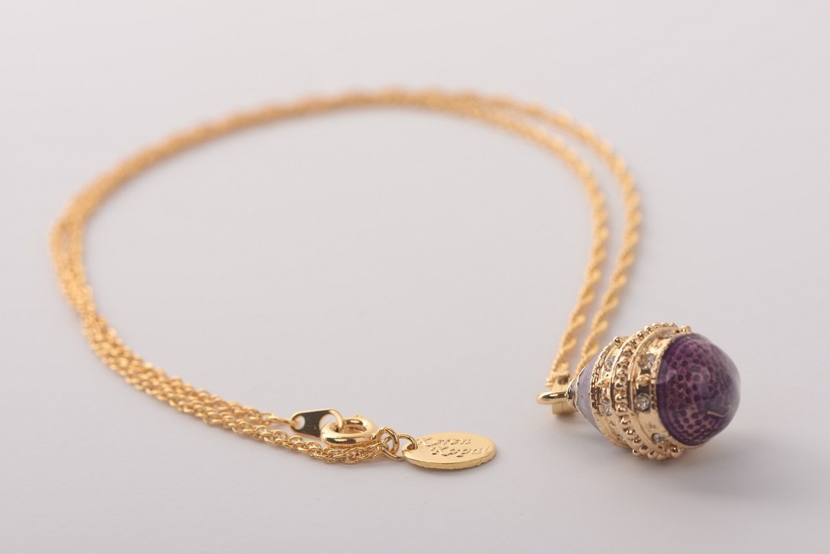 Keren Kopal Purple & Gold Egg Pendant Necklace  39.00