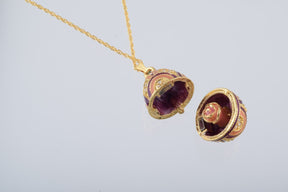 Keren Kopal Purple & Peach Egg Pendant Necklace  39.00