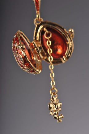 Keren Kopal Red Faberge Egg Pendant Necklace  37.00