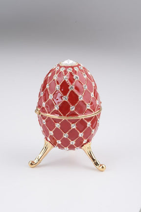 Keren Kopal Red Faberge Egg Trinket Box Decorated with Swarovski Crystals  89.75