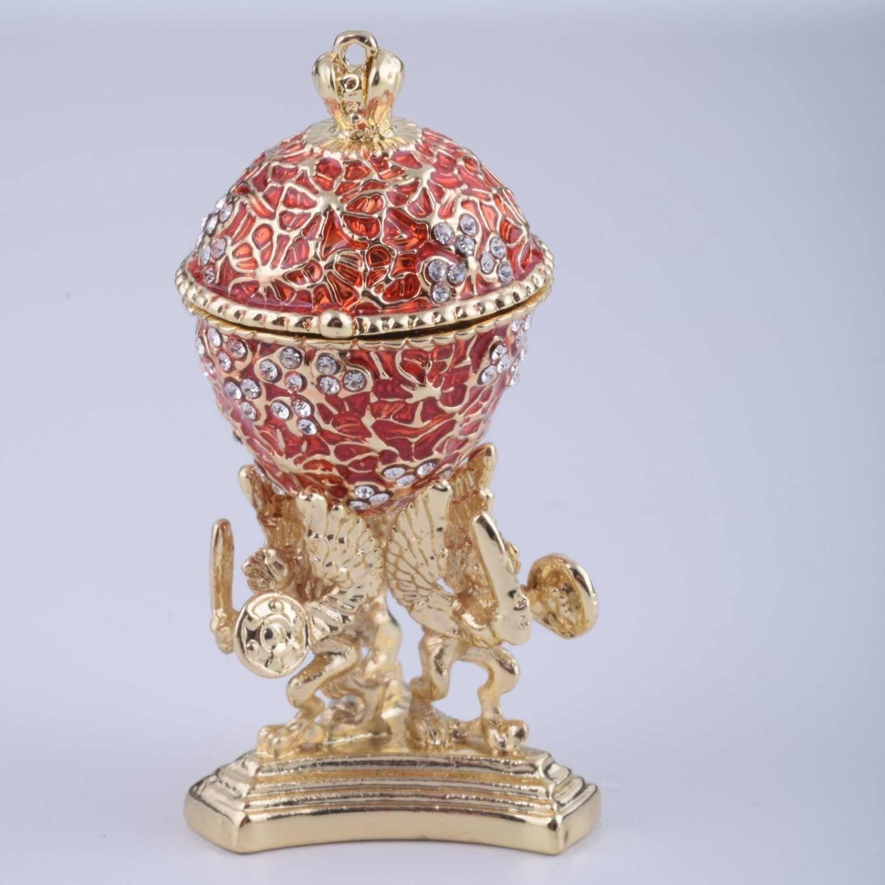 Keren Kopal Red Faberge Egg with a Golden Frog Inside  51.25