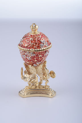 Keren Kopal Red Faberge Egg with a Golden Frog Inside  51.25