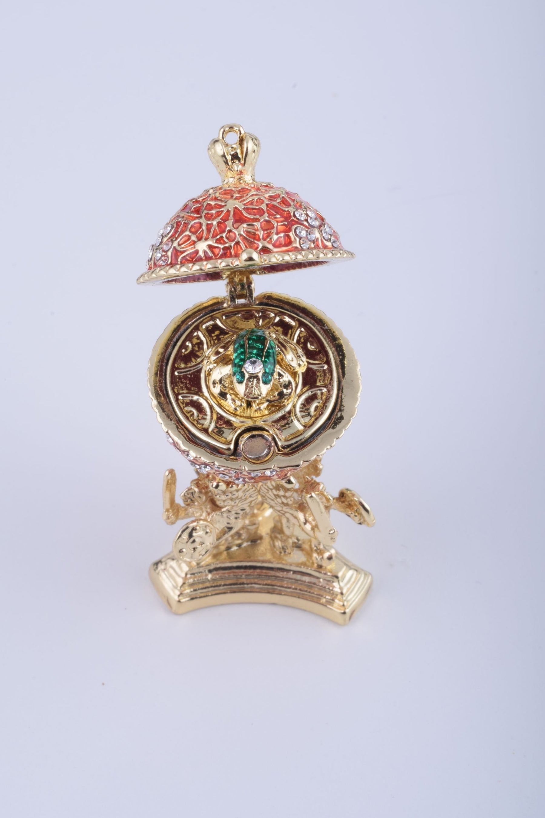 Keren Kopal Red Faberge Egg with a Golden Frog Inside  51.25