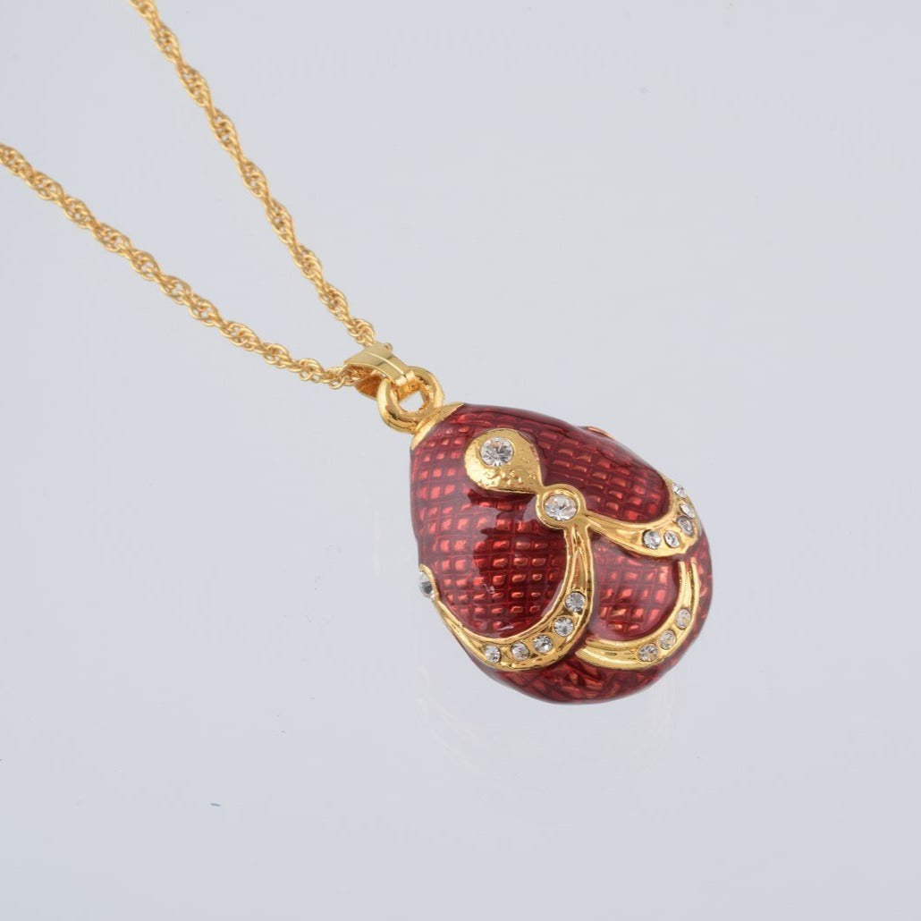 Keren Kopal Red & Gold Egg Pendant Necklace  39.00