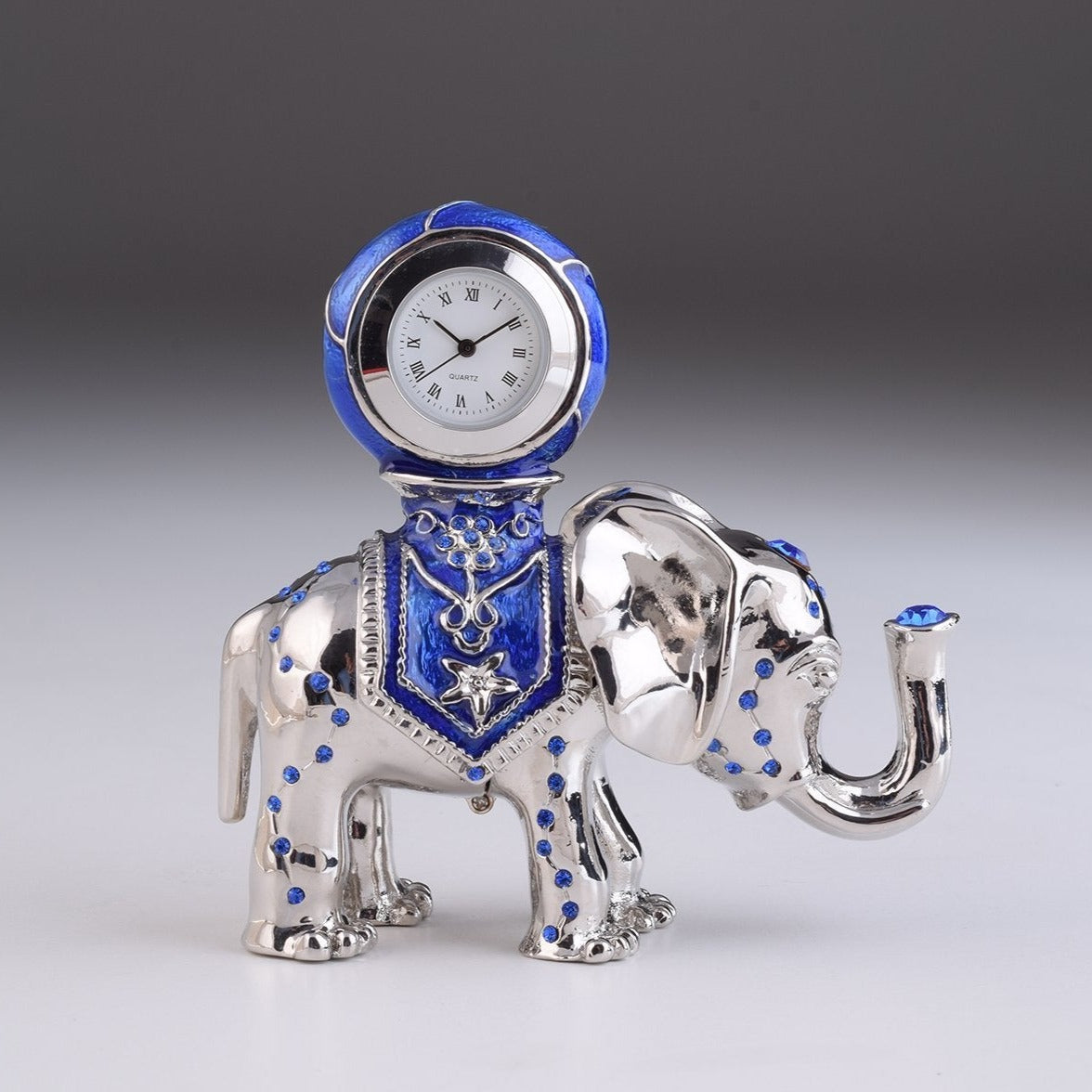 Keren Kopal Silver Elephant with Clock  71.50