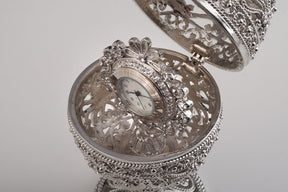 Keren Kopal Silver Faberge Egg with Clock Inside  119.00