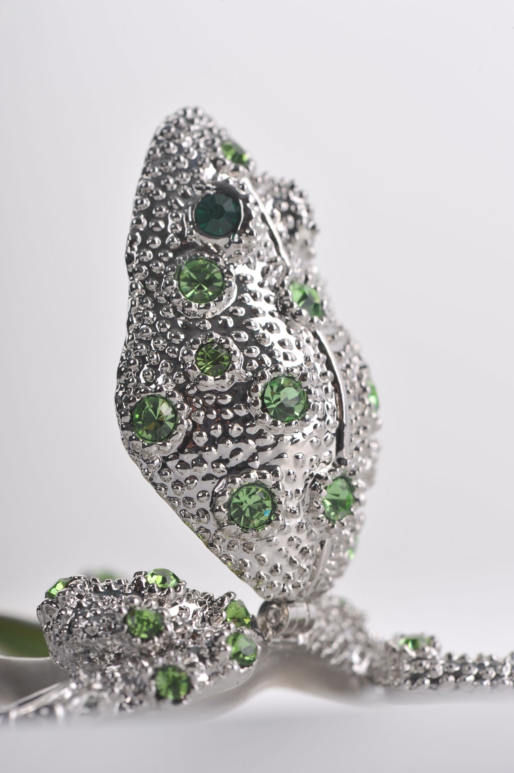 Keren Kopal Silver Frog with Green Crystals  29.50