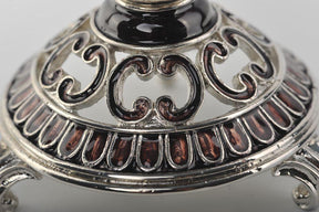 Silver & Black Faberge Style Egg with a Clock Inside  Keren Kopal
